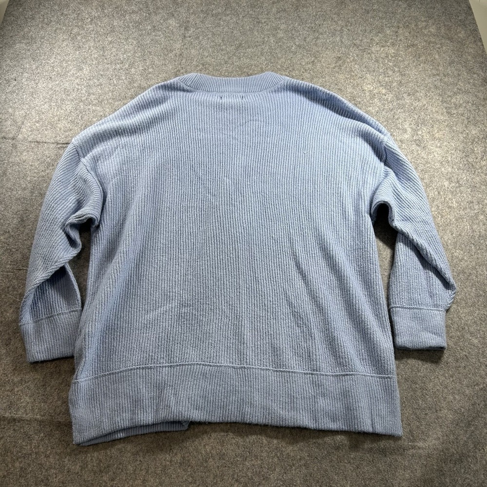 Aerie Sweater Womens Large Monaco Blue Ribbed Oversized Pullover - Picture 7 of 9